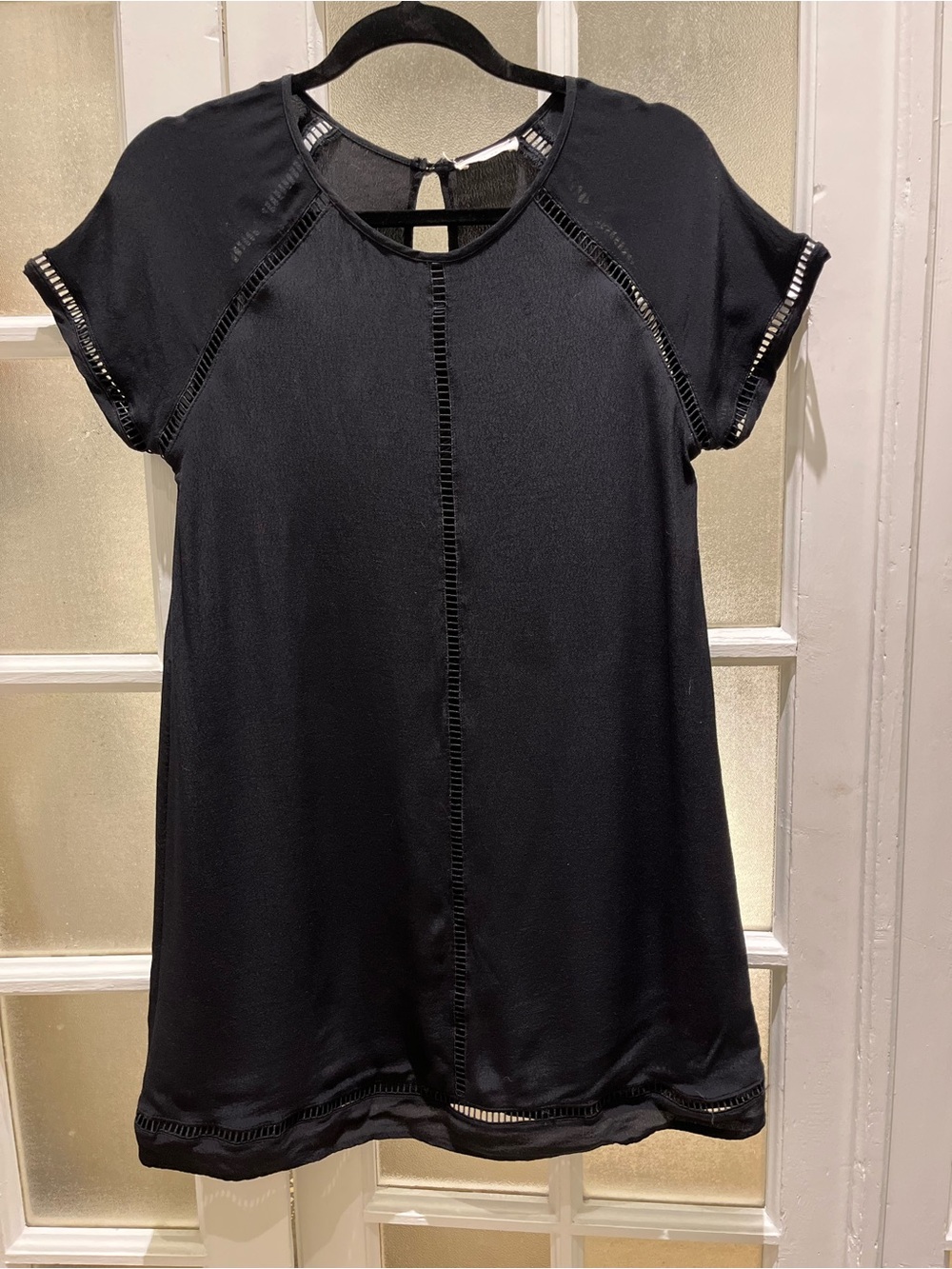 Mod Reef Black Short Sleeve Cutout Detail Women's Dress or Top